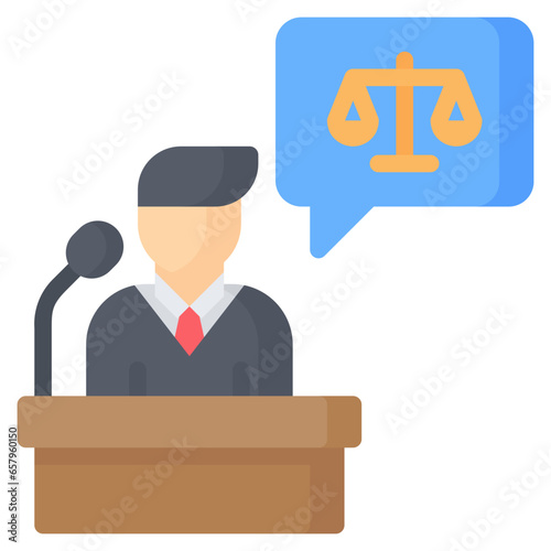 Lawyer Icon, Flat style icon vector illustration, Suitable for website, mobile app, print, presentation, infographic and any other project.