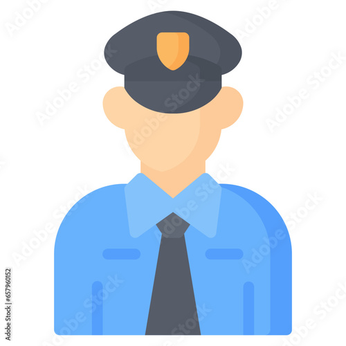 Police Icon, Flat style icon vector illustration, Suitable for website, mobile app, print, presentation, infographic and any other project.