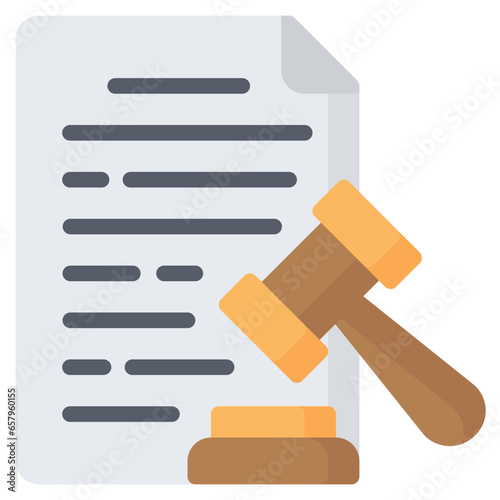 Legal Document Icon, Flat style icon vector illustration, Suitable for website, mobile app, print, presentation, infographic and any other project.
