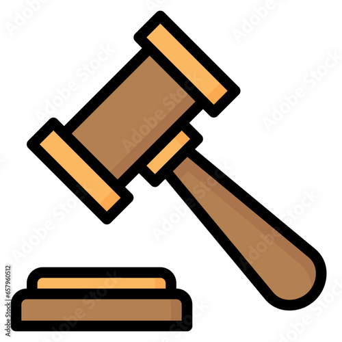 Gavel Icon, Filled Line style icon vector illustration, Suitable for website, mobile app, print, presentation, infographic and any other project.