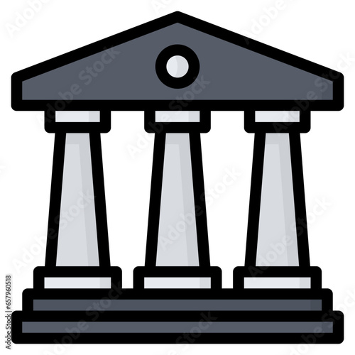 Courthouse Icon, Filled Line style icon vector illustration, Suitable for website, mobile app, print, presentation, infographic and any other project.