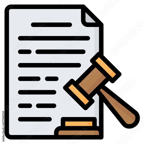 Legal Document Icon, Filled Line style icon vector illustration, Suitable for website, mobile app, print, presentation, infographic and any other project.