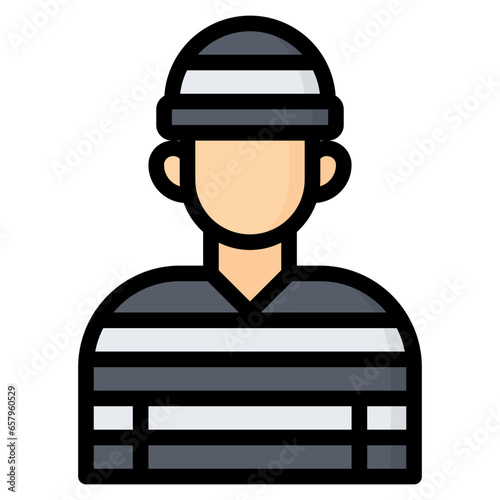 Prisoner Icon, Filled Line style icon vector illustration, Suitable for website, mobile app, print, presentation, infographic and any other project.