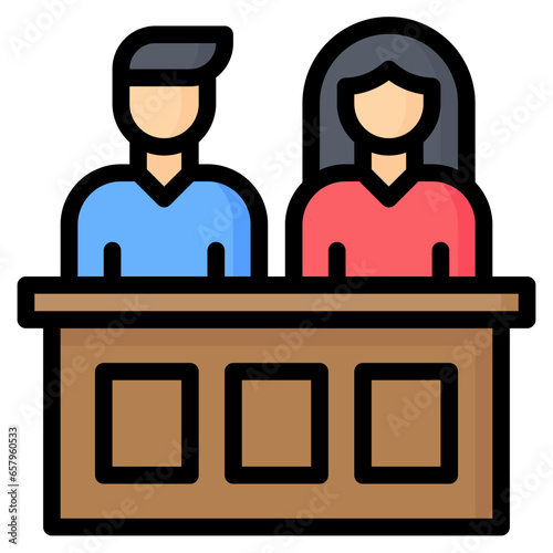 Jury Icon, Filled Line style icon vector illustration, Suitable for website, mobile app, print, presentation, infographic and any other project.