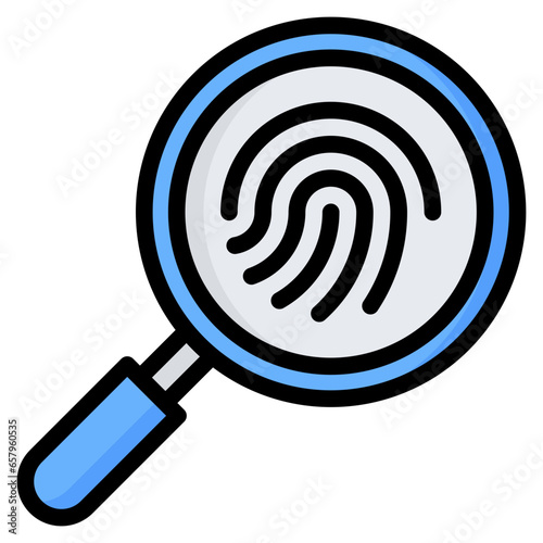 Fingerprint Icon, Filled Line style icon vector illustration, Suitable for website, mobile app, print, presentation, infographic and any other project.