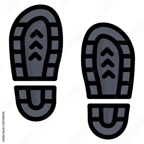Footprint Icon, Filled Line style icon vector illustration, Suitable for website, mobile app, print, presentation, infographic and any other project.