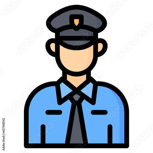 Police Icon, Filled Line style icon vector illustration, Suitable for website, mobile app, print, presentation, infographic and any other project.