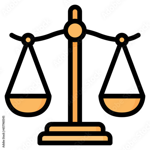 Law Icon, Filled Line style icon vector illustration, Suitable for website, mobile app, print, presentation, infographic and any other project.