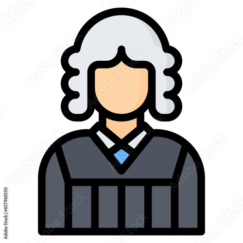 Judge Icon, Filled Line style icon vector illustration, Suitable for website, mobile app, print, presentation, infographic and any other project.