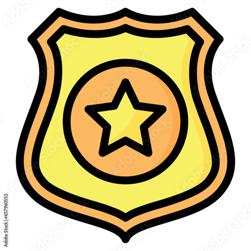 Badge Icon, Filled Line style icon vector illustration, Suitable for website, mobile app, print, presentation, infographic and any other project.