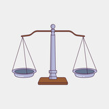 Scales, Scale of justice symbol, Vintage Scale flat illustration