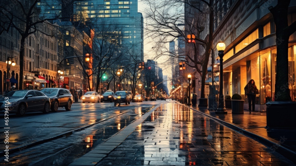 Lively and bustling city scenes with realistic lighting