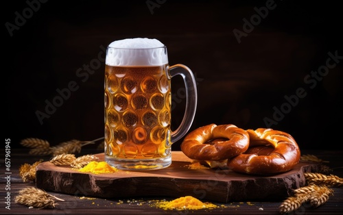 A frosty mug of fresh beer ...