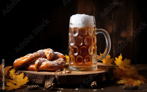 A frosty mug of fresh beer ...