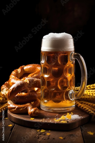 A frosty mug of fresh beer ...