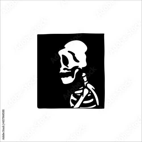 vector illustration of skull box concept