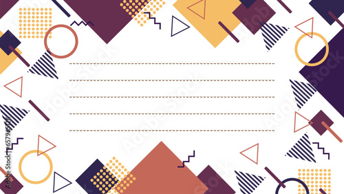 秋色メンフィス柄便箋