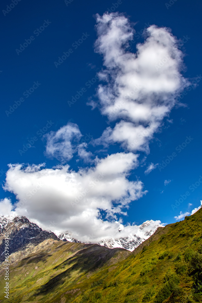 landscape view in mountainous terrain in Georgia landscape view in mountainous terrain in Georgia