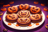Halloween-themed frosted cookies