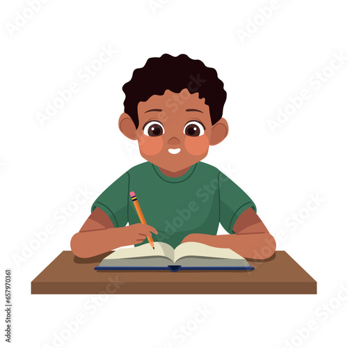 studying man and writing