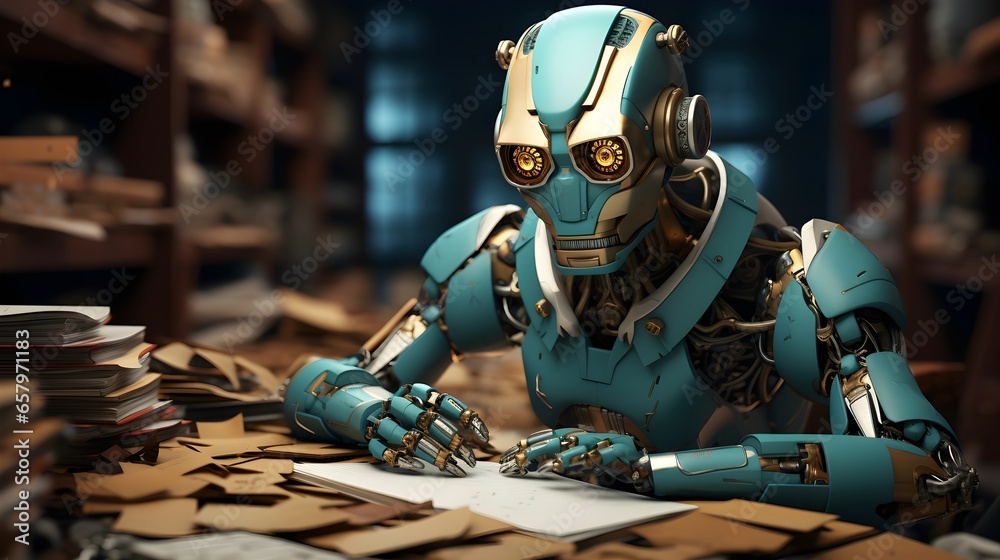 Fototapeta premium Efficiency Unleashed: Robotic Process Automation in Action