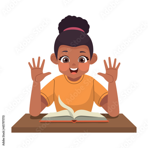 studying woman isolated