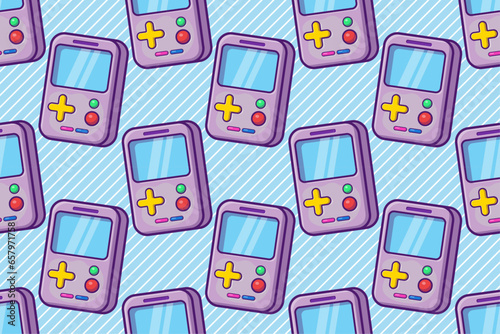 portable video game gadget seamless pattern vector illustration 