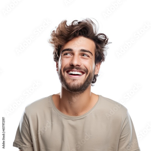 excited young business man celebrating success, isolated on white background. © Mr. Muzammil