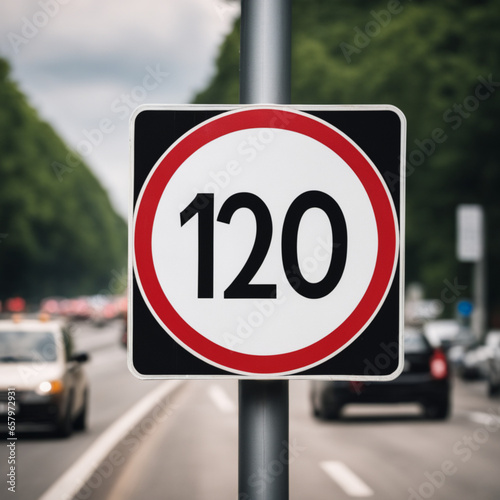Señal de límite de velocidad de 120 