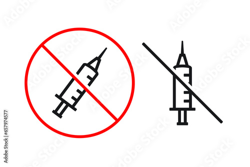 Injection prohibited symbol. Illustration vector