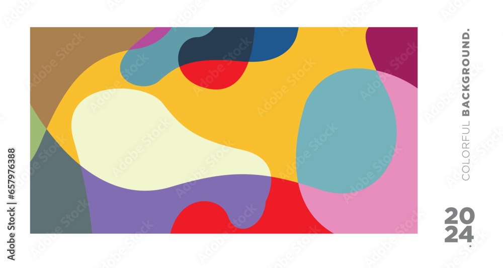 Fototapeta premium Vector Colorful liquid and fluid background for summer collection 2024