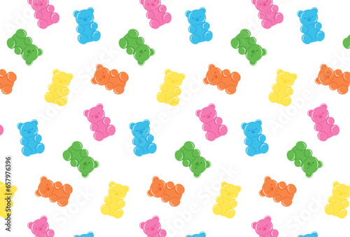 seamless pattern with colorful gummy bears for banners, cards, flyers, social media wallpapers, etc.