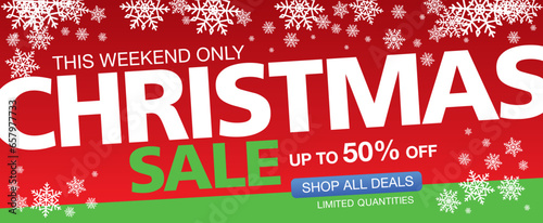 christmas sale banner layout design, vector illustration