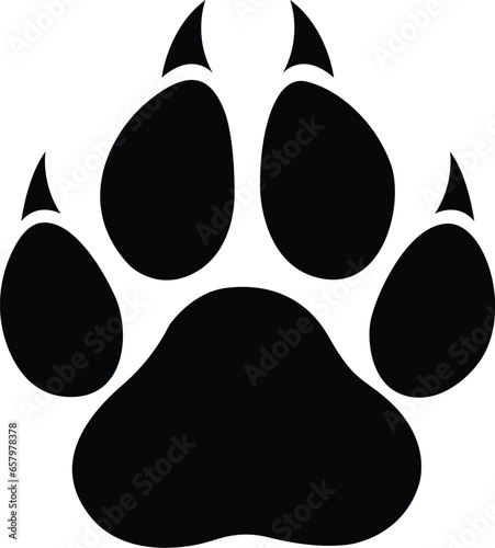 animal paw print black and white SVG