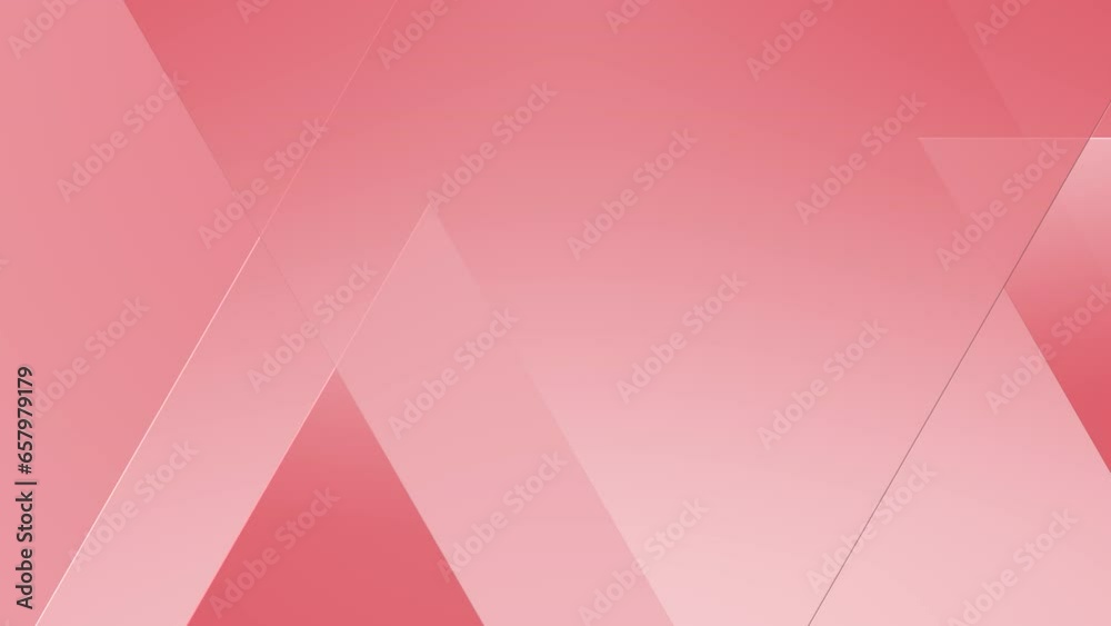 Pastel pink and red gradient abstract stylish fashion background with modern geometric triangles seamless loop