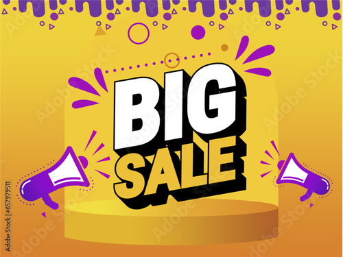 Big sale yellow banner with offer details