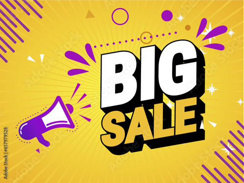 Sale banner template design, Big sale special up to, end of season special offer banner. vector illustration.