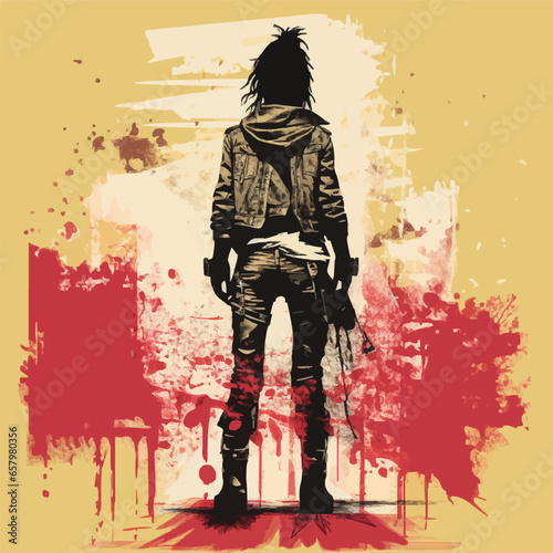 illustration of a rock fashionista