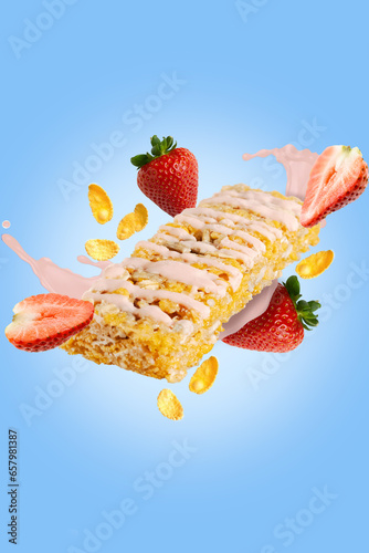 Barrita de cereales con yogurt sabor frutilla