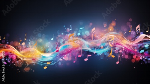 Colourful Abstract Background with Music Theme.
Abstract swirling music notes on a vivid backdrop. photo