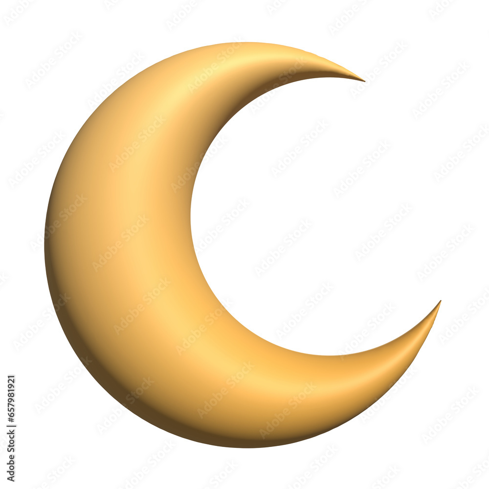 3d crescent moon symbol gold decorative design for element 3d crescent moon symbol gold decorative design for element