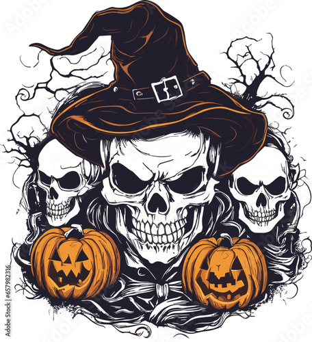 Halloween Scarry T shirt vector Elements for premium t shirt 