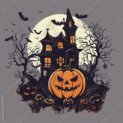 Halloween Scarry T shirt vector Elements for premium t shirt 