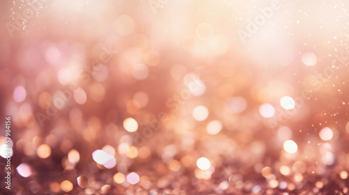 Rose Gold Sparkle Glitter Background, Blur, Generative AI
