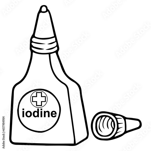 iodine line vector illustration