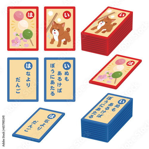 いろはかるた　読札と絵札