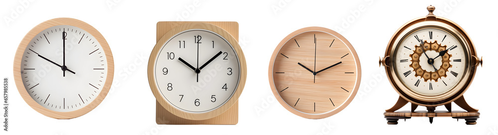 Clock isolated on transparent PNG background, Generative Ai Clock isolated on transparent PNG background, Generative Ai