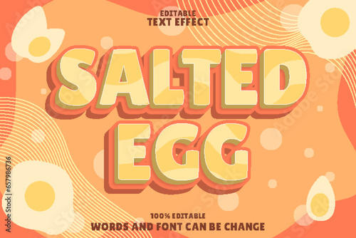 salted egg editable text effect emboss cartoon style