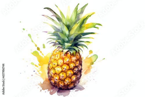 Pineapple fresh watercolor art style