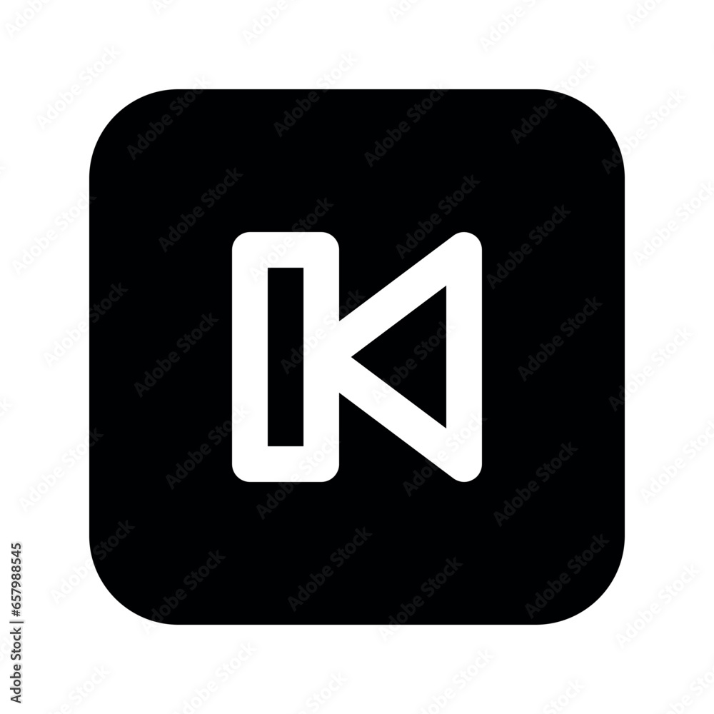 Illustration vector graphic icon of Back Song. Solid Style Icon. Multimedia Themed Icon. Vector illustration isolated on white background. Perfect for website or application design.
